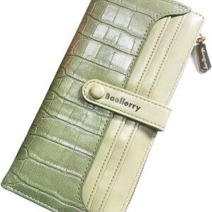 Chic Bifold Ladies Wallet – Elegant Stone Texture, 21 Storage Compartments